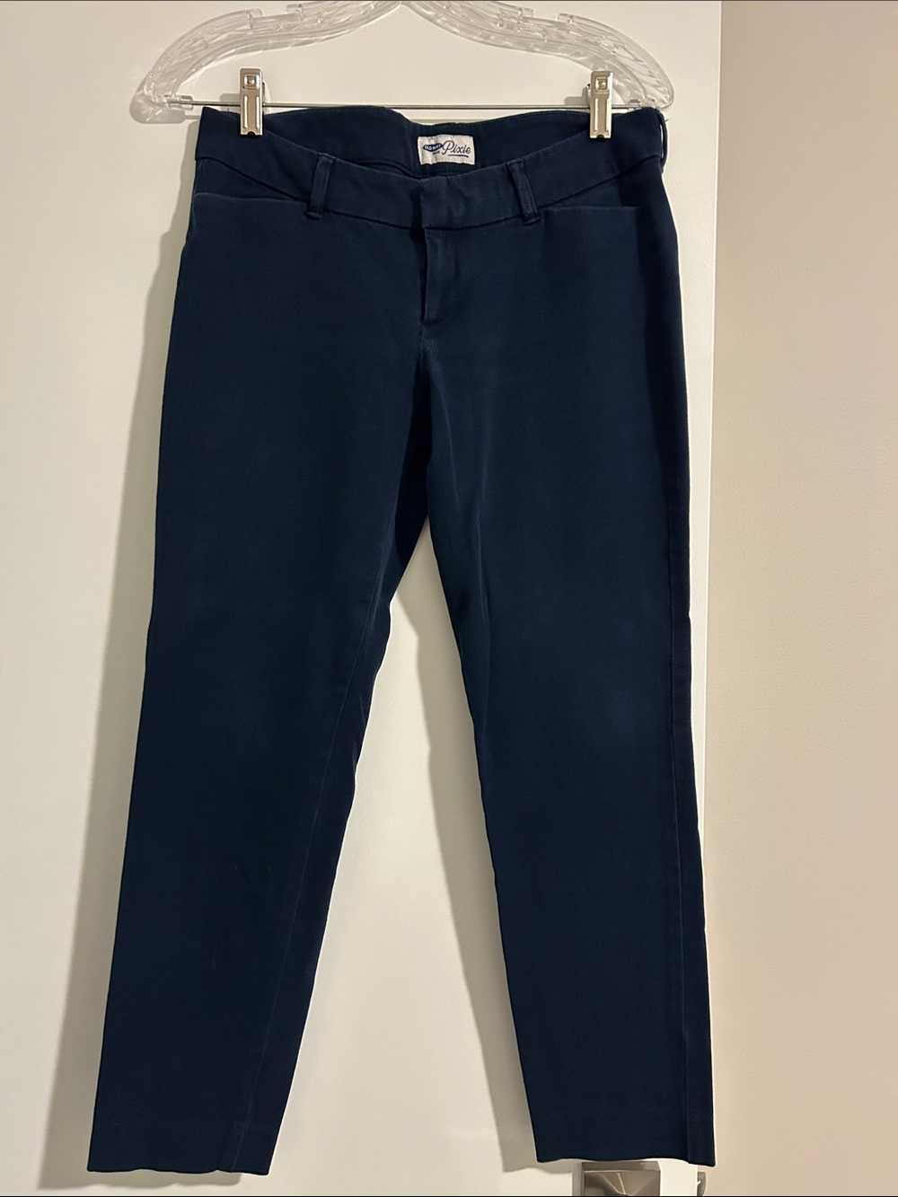 Navy Straight-Leg Dress Trousers